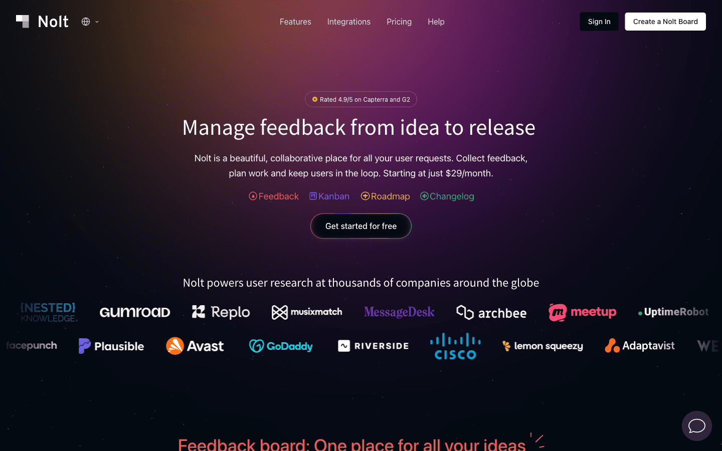 Nolt homepage screenshot